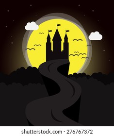 Castle at night vector