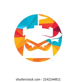 Castle ninja vector logo design template.	
