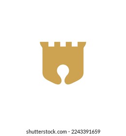 castle nose cat logo design vector sign