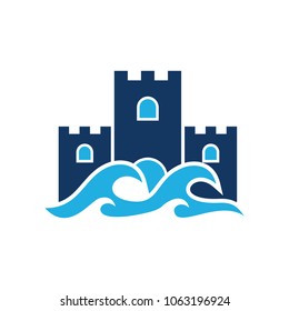 Castle Ocean Logo Icon Design