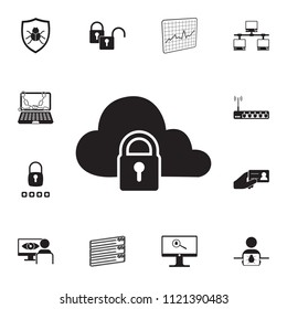 castle on the cloud icon. Detailed set of cyber security icons. Premium quality graphic design sign. One of the collection icons for websites, web design, mobile app on white background