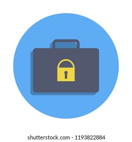 castle on a diplomat colored icon in badge style. One of Banking collection icon can be used for UI, UX