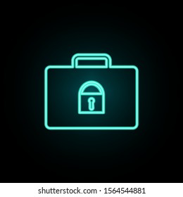 Castle on a diplomat neon icon. Simple thin line, outline vector of banking icons for ui and ux, website or mobile application