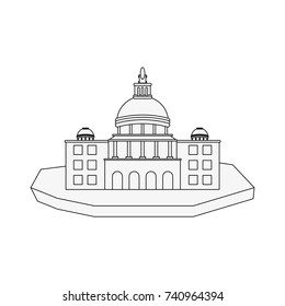 castle on isolated land icon image 