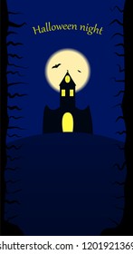 Castle on the night of Halloween. Great for a poster.Vector illustration EPS10.The font is called Gabriola
