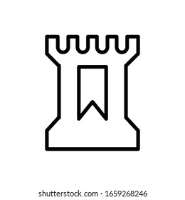 Schloss mit Umrisssymbol-Vektorillustration