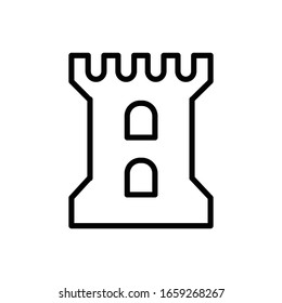 Castle with outline icon vector