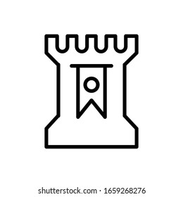Castle with outline icon vector