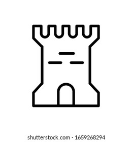 Castle with outline icon vector
