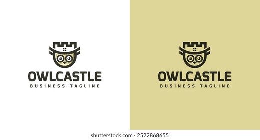 castle owl vector logo design