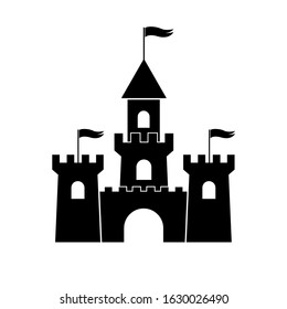 Castle Palace Icon, Logo Isolated On White Background