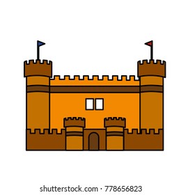 Castle of palace medieval and tower theme Isolated design Vector illustration
