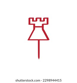Design-Vektorgrafik des Castle Pin-Logos