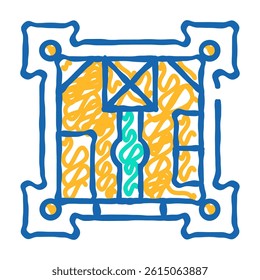 castle plan doodle icon sketch vector. castle plan sign. isolated symbol illustration