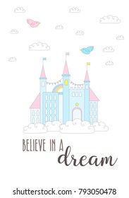 Castle postcard, vector