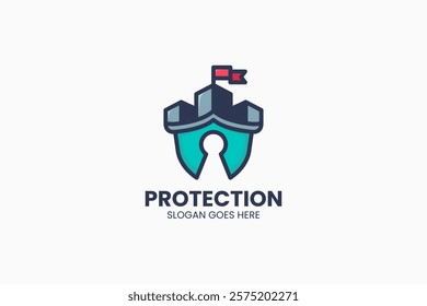 Castle Protection Logo. Vector Illustration