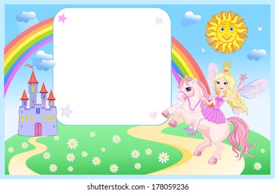 Castle and Rainbow Little Fairy and Unicorn 