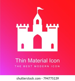 Castle red and pink gradient material white icon minimal design