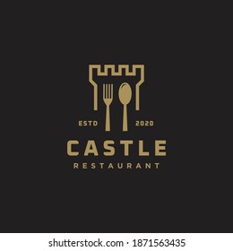 Castle Restaurant Cafe Elegant Logo design