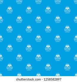 Castle rock pattern vector seamless blue repeat for any use
