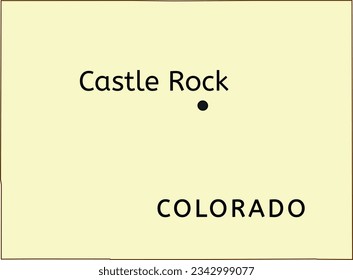 Castle Rock town on Colorado state map