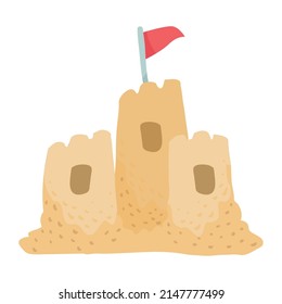 Castle Sand With Flag Summer Icon