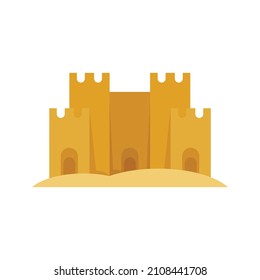 Castle of sand icon. Flat illustration of castle of sand vector icon isolated on white background