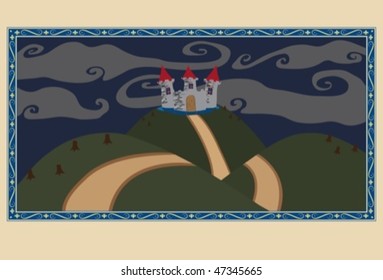castle scenery at night