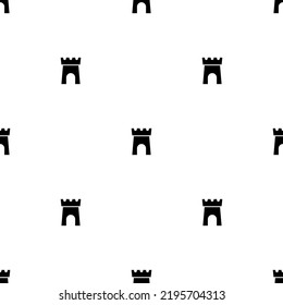 Castle seamless pattern. Tower, defense, fortress ornament on white background. Fairy tale, magic, fantasy wallpaper. Vector print
