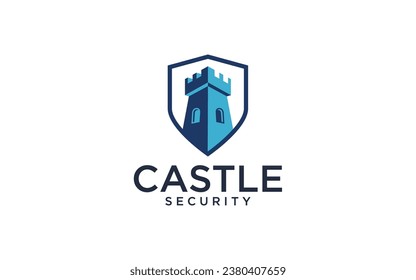 castle security logo design, Security guard logo design vector.	
