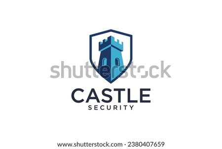 castle security logo design, Security guard logo design vector.	
