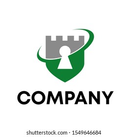 Castle security logo vector design template sign