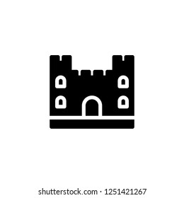 Castle shadow icon vector illustration in solid/glyph style