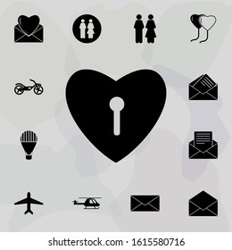 Castle in the shape of a heart icon. Web icons universal set for web and mobile