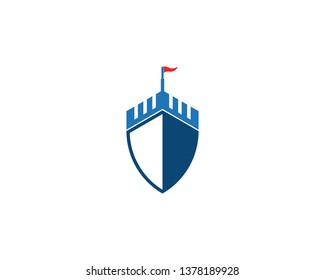 Castle shield icon vector illustration