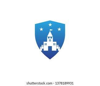 Castle shield icon vector illustration