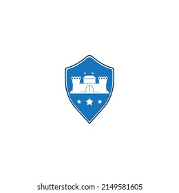 Castle shield icon,vector illustration logo design.