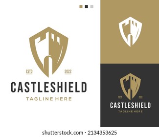 Castle shield protection logo design