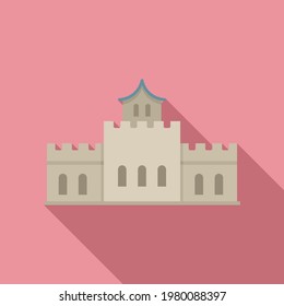 Castle sightseeing icon. Flat illustration of Castle sightseeing vector icon for web design