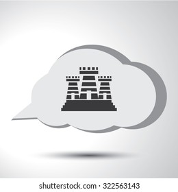 Castle sign flat icon