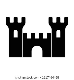 Castle silhouette black vector icon.