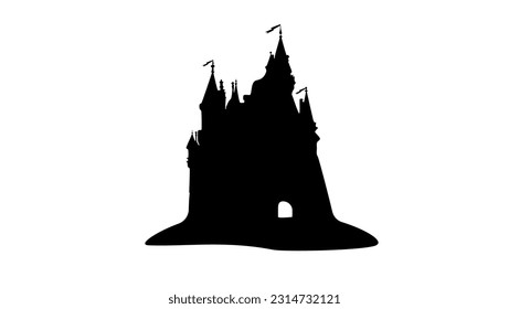 Silueta de castillo, vector de alta calidad