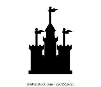 Castle silhouette icon illustration template for many purpose. Isolated on white background	