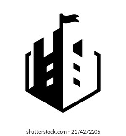 castle silhouette logo. kingdom and knight