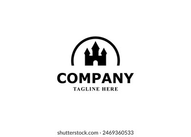 castle silhouette modern minimal logo