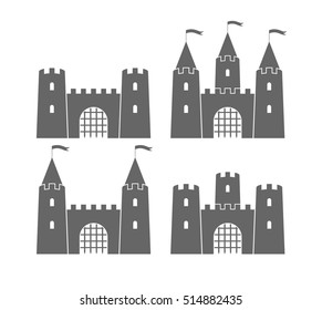 Castle. Silhouette. Old castles on white background. Vector illustration