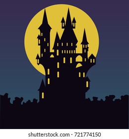 Castle silhouette vector illustration