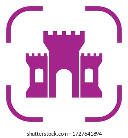 Icono de castillo simple. Diseño plano