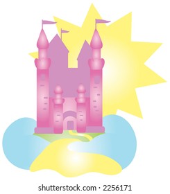 Castle in the sky. Graphic is in easily editable and scalable vector format.