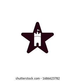 Castle star shape vector logo design. 
